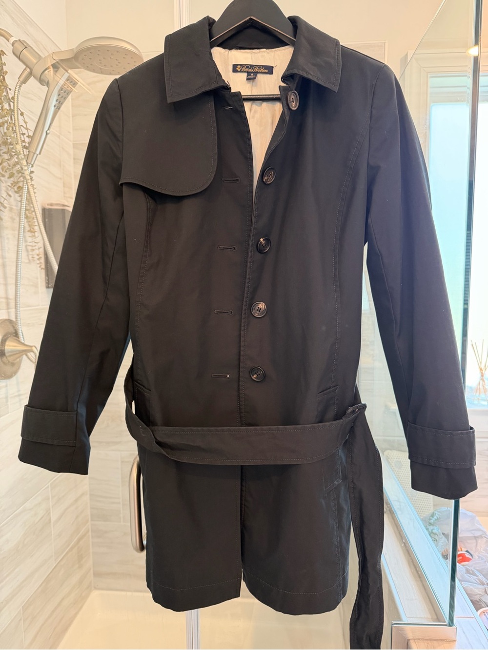 Brooks Brothers Black Coat with Cream Lining